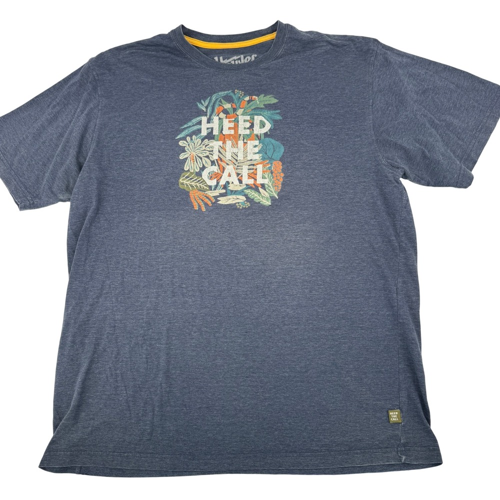 Howler Bros Graphic T-Shirt Mens XXL Blue Heed The Call Jungle Snake Outdoor Tee
